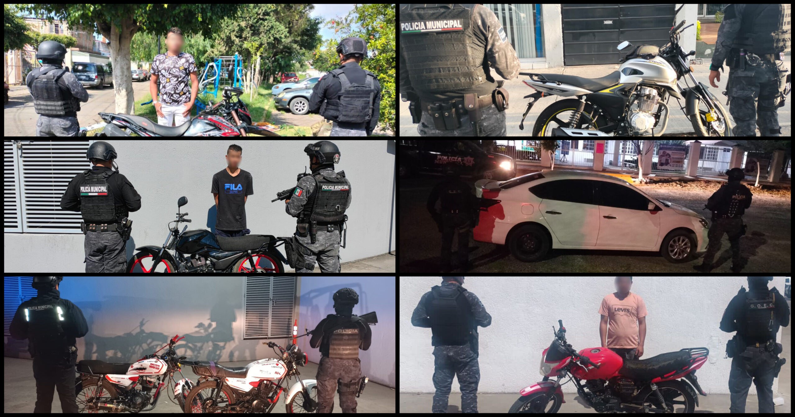 Detención de 4 personas y recuperación de 8 vehículos robados en operativos exitosos de la Secretaría de Seguridad Ciudadana de Celaya