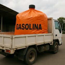 Huachicoleros usan bolsas en tráileres